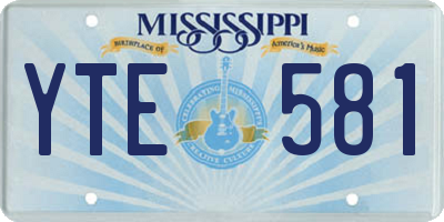 MS license plate YTE581