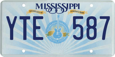 MS license plate YTE587
