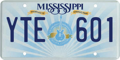 MS license plate YTE601