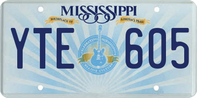 MS license plate YTE605