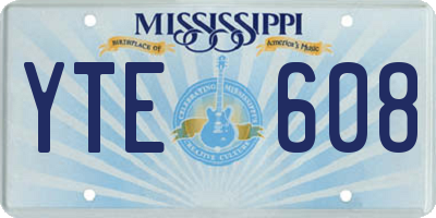 MS license plate YTE608