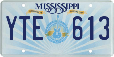 MS license plate YTE613