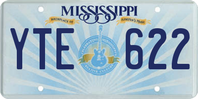 MS license plate YTE622