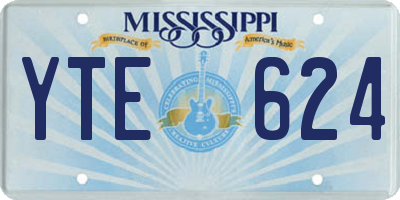 MS license plate YTE624