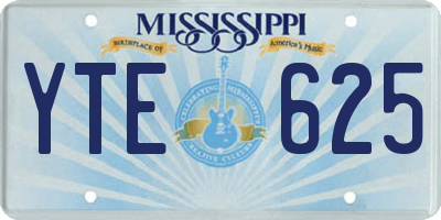 MS license plate YTE625