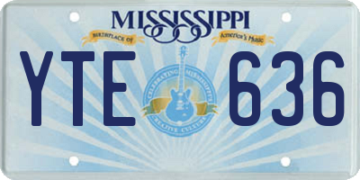 MS license plate YTE636