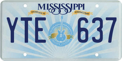MS license plate YTE637