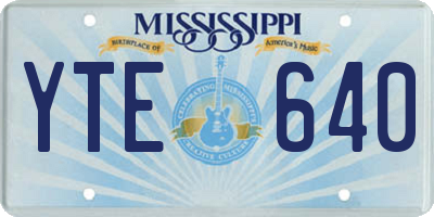 MS license plate YTE640