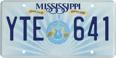 MS license plate YTE641
