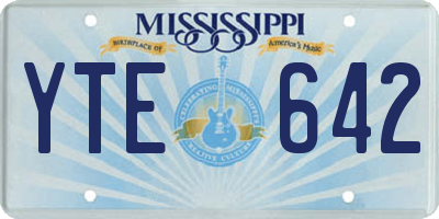 MS license plate YTE642