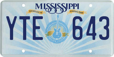 MS license plate YTE643