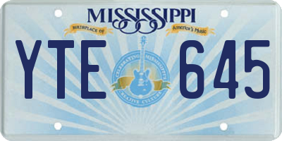 MS license plate YTE645
