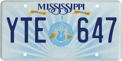 MS license plate YTE647