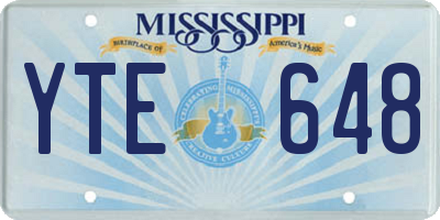 MS license plate YTE648