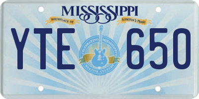 MS license plate YTE650