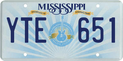 MS license plate YTE651