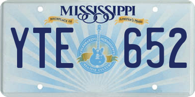 MS license plate YTE652