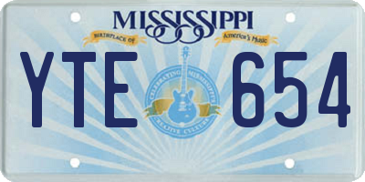MS license plate YTE654