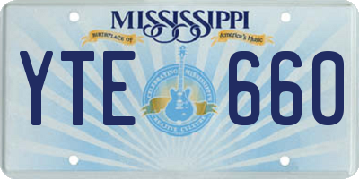 MS license plate YTE660