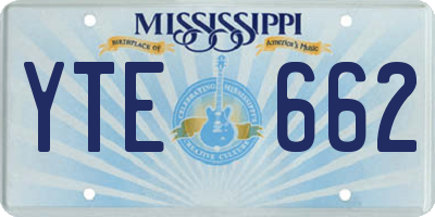 MS license plate YTE662