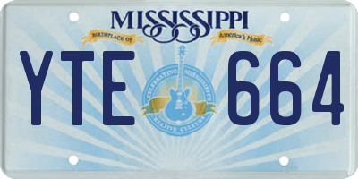 MS license plate YTE664