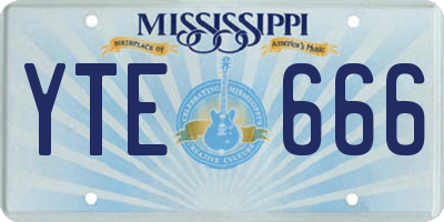 MS license plate YTE666