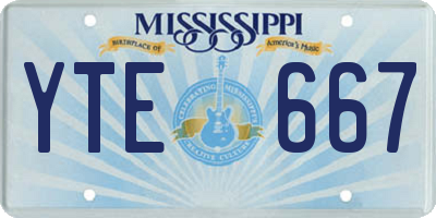 MS license plate YTE667