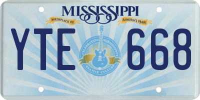 MS license plate YTE668