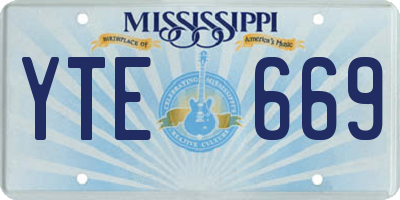 MS license plate YTE669