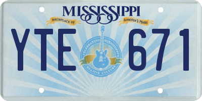 MS license plate YTE671