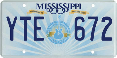 MS license plate YTE672