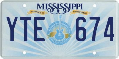 MS license plate YTE674