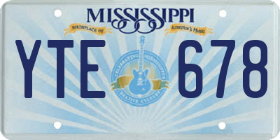 MS license plate YTE678
