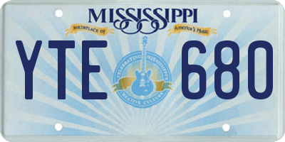 MS license plate YTE680