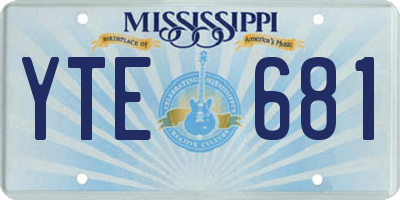 MS license plate YTE681