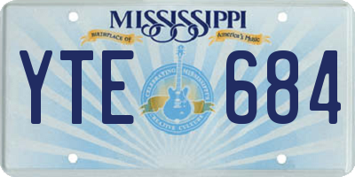 MS license plate YTE684