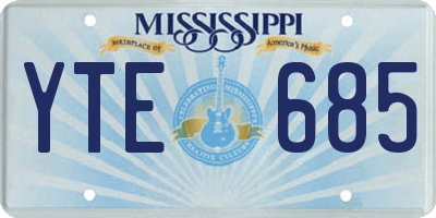 MS license plate YTE685