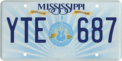 MS license plate YTE687