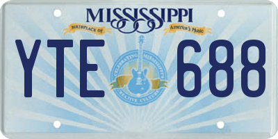 MS license plate YTE688