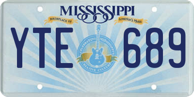 MS license plate YTE689