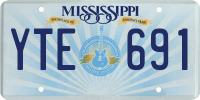 MS license plate YTE691