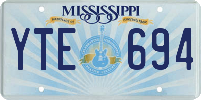 MS license plate YTE694
