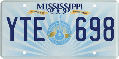 MS license plate YTE698