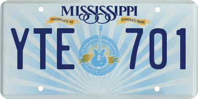 MS license plate YTE701