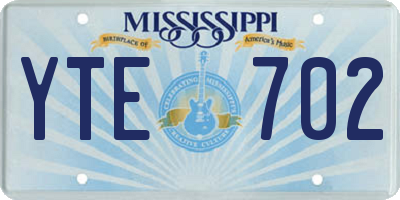 MS license plate YTE702