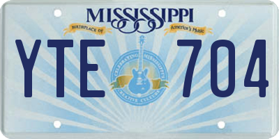 MS license plate YTE704
