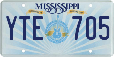 MS license plate YTE705