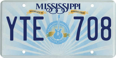 MS license plate YTE708