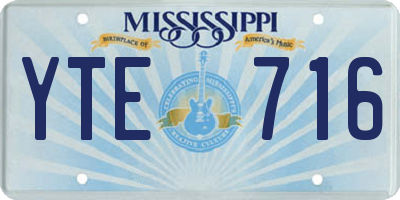 MS license plate YTE716