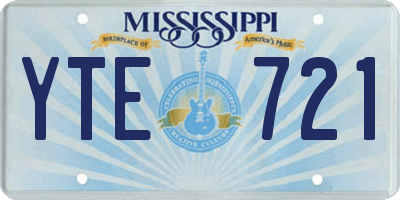 MS license plate YTE721